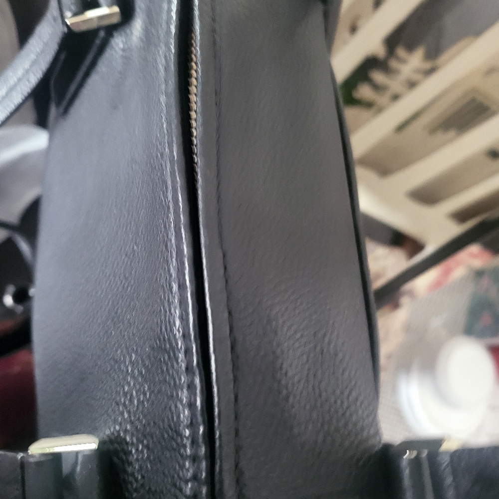 Kate Spade Black Soft Pebbled Leather Handbag Made In Spain - Picture 3 of 10